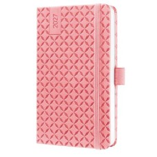 Naptár, A6, heti, 2027, kemény borító, SIGEL "Jolie", rózsaszín