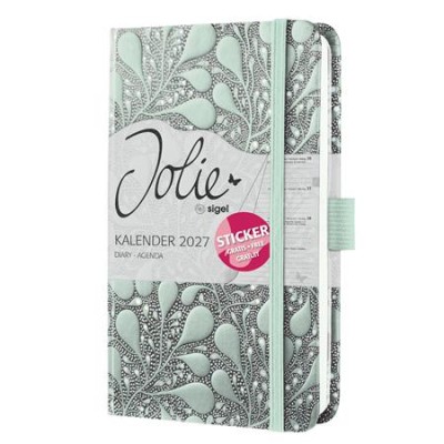 Naptár, A6, heti, 2027, kemény borító, SIGEL "Jolie", Enchanted Nature