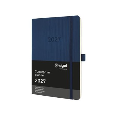 Naptár, A5, heti, 2027, puha borító, SIGEL "Conceptum", éjkék