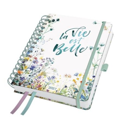 Naptár, spirál, A5, heti, 2027, kemény borító, SIGEL "Jolie", Summer Tangle