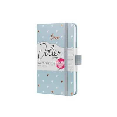 Naptár, A6, heti, 2026, kemény borító, SIGEL "Jolie", Grey love