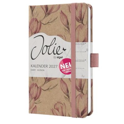 Naptár, A6, heti, 2027, kemény borító, SIGEL "Jolie",  Magnolia Dreams