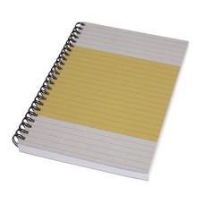 Spirálfüzet, A5, vonalas, 80 lap, puhafedeles, SIGEL "Quicknote", sárga-szürke