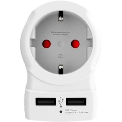 Adapter, Egyesült Királyságba utazóknak, USB, földelt, SKROSS