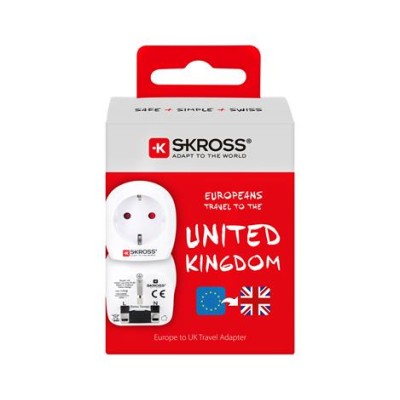 Adapter, Egyesült Királyságba utazóknak, földelt, SKROSS