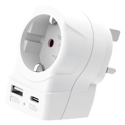 Adapter, Egyesült Királyságba utazóknak, USB-C + USB-A, SKROSS
