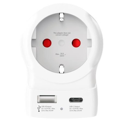 Adapter, Egyesült Királyságba utazóknak, USB-C + USB-A, SKROSS