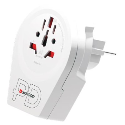 Adapter, Európába utazóknak, USB-C + USB-A, SKROSS