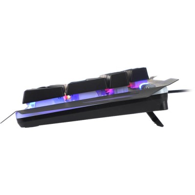 Billentyűzet, vezetékes, gaming, fém, USB, HUN, SPEEDLINK "LUNERA RGB Rainbow", fekete