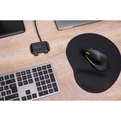 Egér, vezeték nélküli, optikai, vertikális, USB, SPEEDLINK "Piavo Pro", fekete