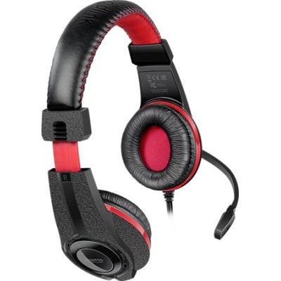 Fejhallgató, mikrofonnal, vezetékes, gaming, 3,5 mm jack, SPEEDLINK "Legatos", fekete-piros