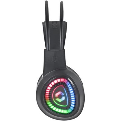Fejhallgató, mikrofonnal, vezetékes, gaming, 2x3.5 mm jack + USB-A, SPEEDLINK "Voltor LED", fekete