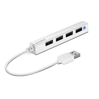 USB elosztó-HUB, 4 port, USB 2.0, SPEEDLINK "Snappy Slim" fehér