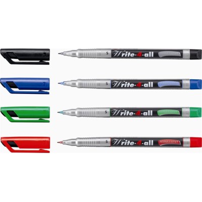 Alkoholos marker, 0,4 mm, kúpos, STABILO "Write-4-all", piros