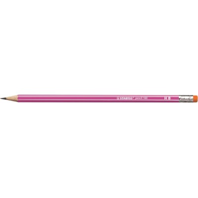 Grafitceruza radírral, HB, hatszögletű, STABILO "Pencil 160", rózsaszín