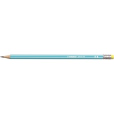 Grafitceruza radírral, HB, hatszögletű, STABILO "Pencil 160", kék