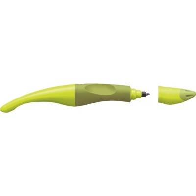 Rollertoll, 0,5 mm, balkezes, zöld tolltest, STABILO "EASYoriginal Start", kék