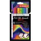 Ecsetirón készlet, STABILO "Pen 68 brush ARTY", 12 különböző szín