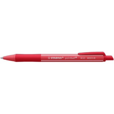 Golyóstoll, 0,5 mm, nyomógombos, STABILO "Pointball Colorful" rozsdavörös