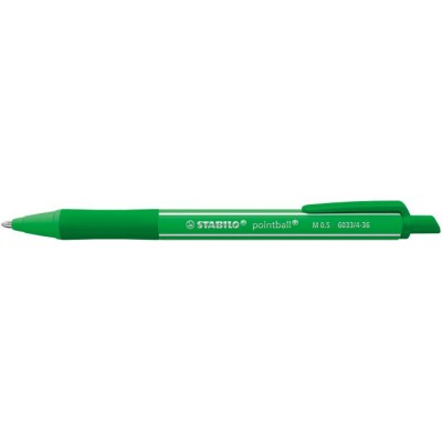 Golyóstoll, 0,5 mm, nyomógombos, STABILO "Pointball Colorful" menta