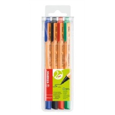 Filctoll készlet, 0,8 mm, STABILO "Greenpoint", 4 különböző szín