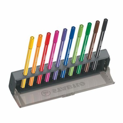 Filctoll készlet, 1 mm, STABILO "Pen 68", 10 db-os asztali készlet