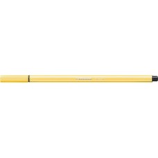 Filctoll, 1 mm, STABILO "Pen 68", sárga