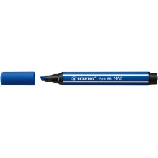 Filctoll, 1-5 mm, vágott hegy, STABILO "Pen 68 MAX", ultramarinkék