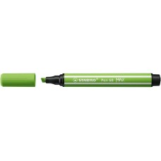 Filctoll, 1-5 mm, vágott hegy, STABILO "Pen 68 MAX", világoszöld
