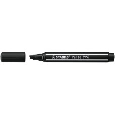 Filctoll, 1-5 mm, vágott hegy, STABILO "Pen 68 MAX", fekete