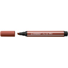 Filctoll, 1-5 mm, vágott hegy, STABILO "Pen 68 MAX", vörösbarna