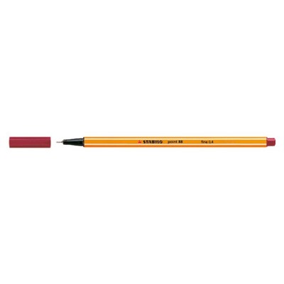 Tűfilc, 0,4 mm, STABILO "Point 88", karmazsin bordó