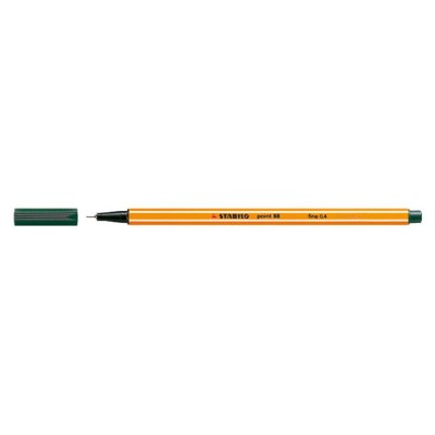 Tűfilc, 0,4 mm, STABILO "Point 88", sötétzöld
