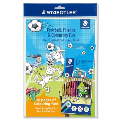 Színes ceruza készlet, hatszögletű, színezőfüzettel, STAEDTLER "Noris® Colour 185", 12 szín