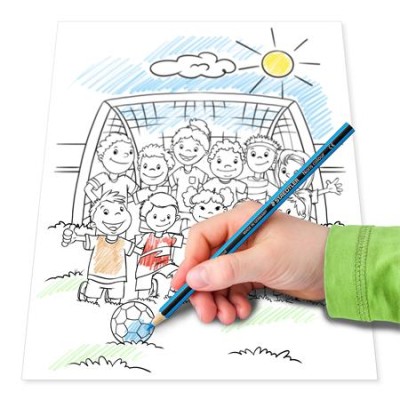 Színes ceruza készlet, hatszögletű, színezőfüzettel, STAEDTLER "Noris® Colour 185", 12 szín