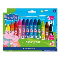 Zsírkréta, hatszögletű, jumbo, STAEDTLER „Noris® junior 224”, Peppa malac, 12 szín