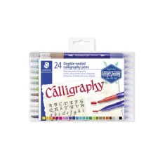 Kalligrafikus marker készlet, 2,0/3,5 mm, kétvégű, STAEDTLER "3005", 24 szín