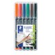 Alkoholos marker készlet, OHP, 1 mm, STAEDTLER "Lumocolor® 317 M", 6 különböző szín