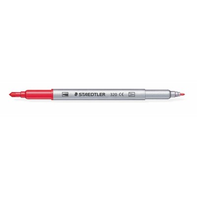 Filctoll készlet, 1-3 mm, kétvégű, kimosható, STAEDTLER "Noris® 320, 12 különböző szín