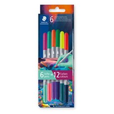 Filctoll készlet, 1/3 mm, kétvégű, kimosható, STAEDTLER® "3280", Multiverzum 1, 6 különböző szín