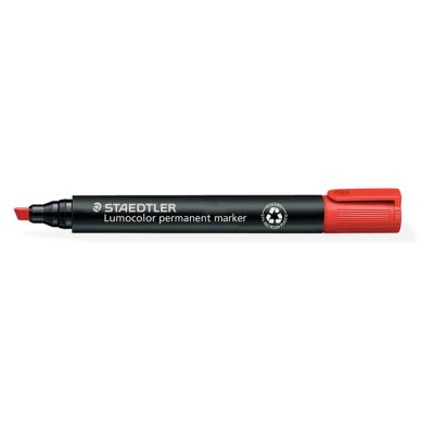 Alkoholos marker, 2-5 mm, vágott, STAEDTLER "Lumocolor® 350", piros