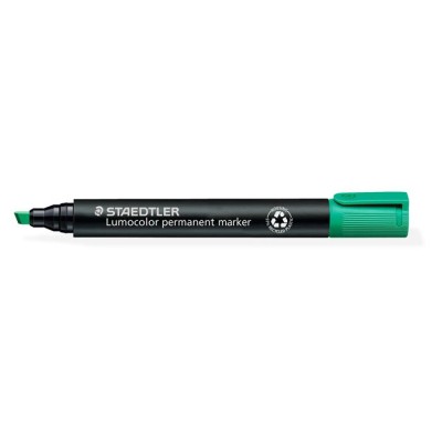 Alkoholos marker, 2-5 mm, vágott, STAEDTLER "Lumocolor® 350", zöld