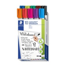 Táblamarker készlet, 2 mm, kúpos, STAEDTLER "Lumocolor® 351", 10 különböző szín
