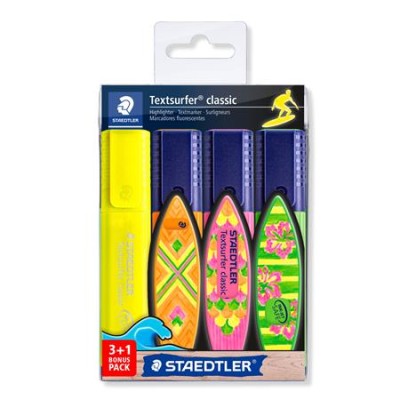 Szövegkiemelő készlet, 1-5 mm, STAEDTLER "Textsurfer® Classic 364", 3+1 szín