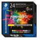 Ecsetirón készlet, STAEDTLER "Pigment brush 371", 24 különböző szín