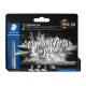 Filctoll, 1 mm, kúpos, 2 db, STAEDTLER® "Pigment pen 376", intenzív fekete