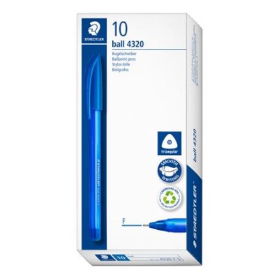 Golyóstoll, 0,3 mm, kupakos, STAEDTLER "Ball 432", kék