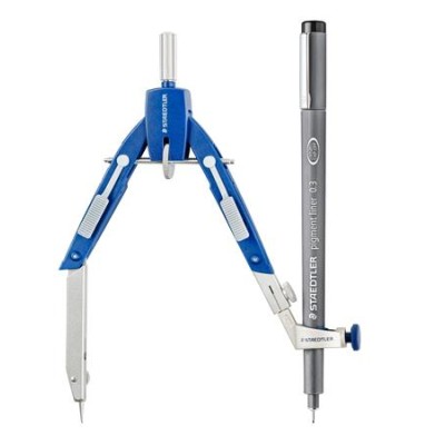 Körző készlet, precíziós, 4 darabos, STAEDTLER "Mars® comfort 552"
