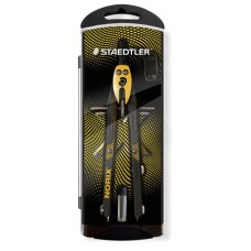 Körző készlet, precíziós, 3 darabos, STAEDTLER "Norix® 555", sárga