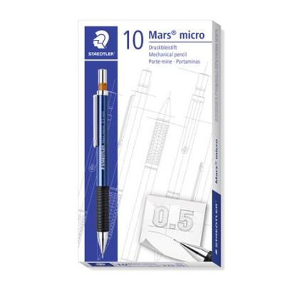 Nyomósirón, 0,5 mm, STAEDTLER "Mars micro 775", kék